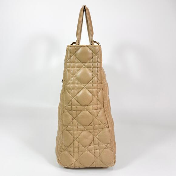 Christian Dior Lambskin Cannage Large Lady Dior Beige - Picture 4 of 12